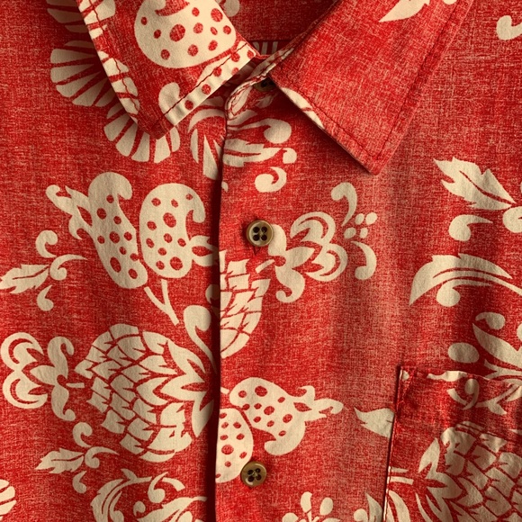 🌴 Vans Red & White Hawaiian Print Men’s Shirt 🌴 - Picture 7 of 8